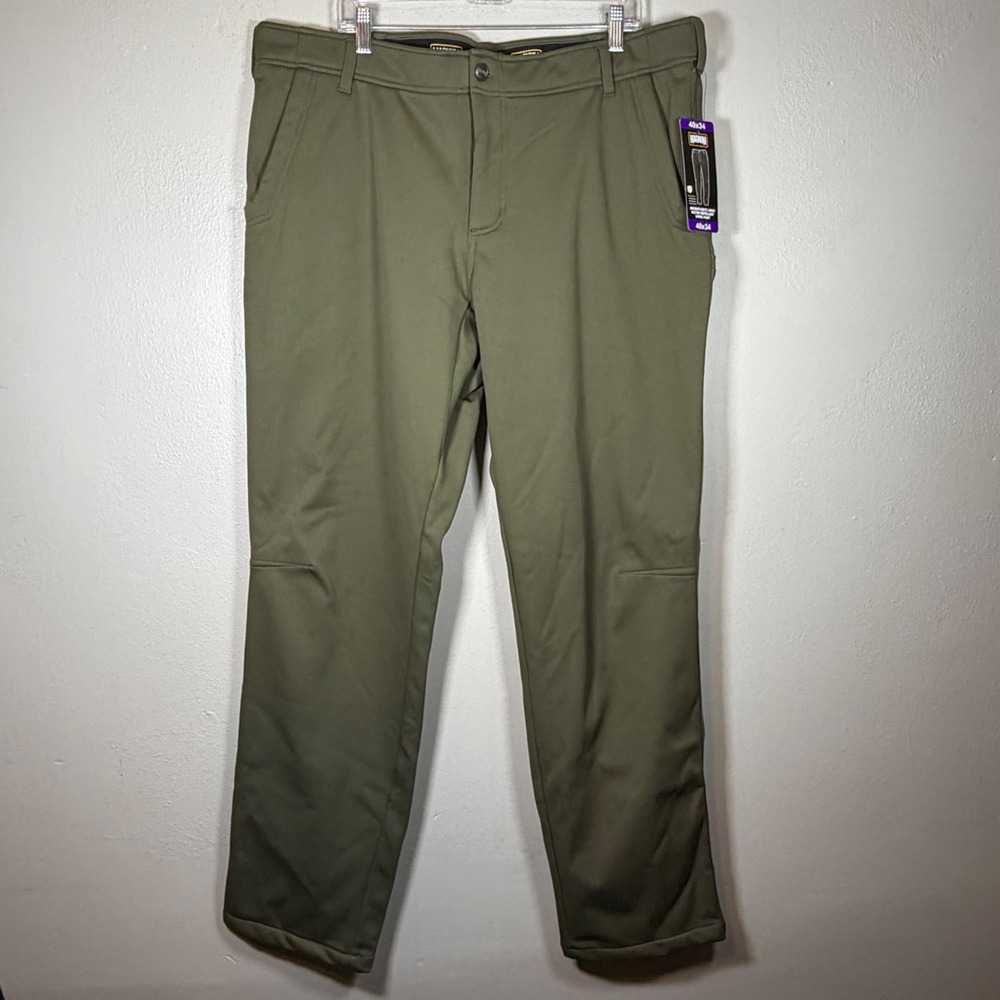 Magnum Mens Microfleece Lined Water Repellent‎ Work Pants Green 40x34 1642060